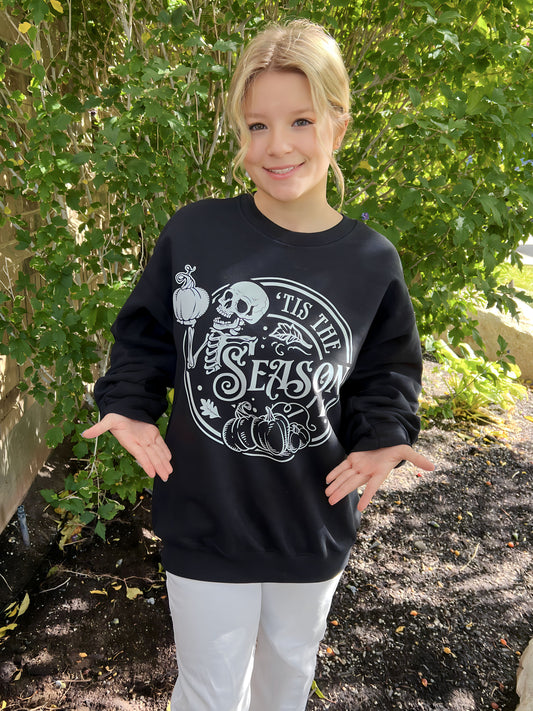 Black Crewneck 'Tis The Season Skeleton Sweatshirt